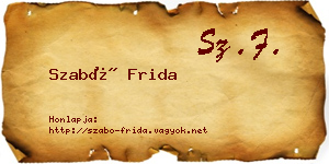 Szabó Frida névjegykártya
