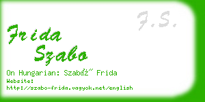 frida szabo business card